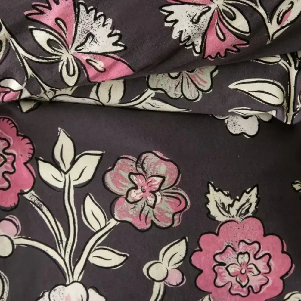 Urban Outfitters‎ Delia Duvet Cotton Cover Black Multi Twin/Twin XL